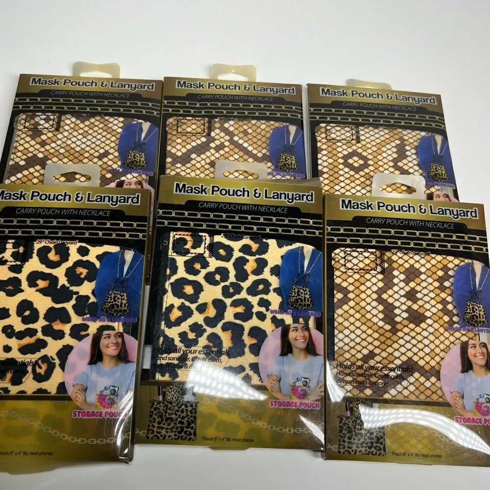 Bundle of 6 masks Pouches & Lanyards NWT